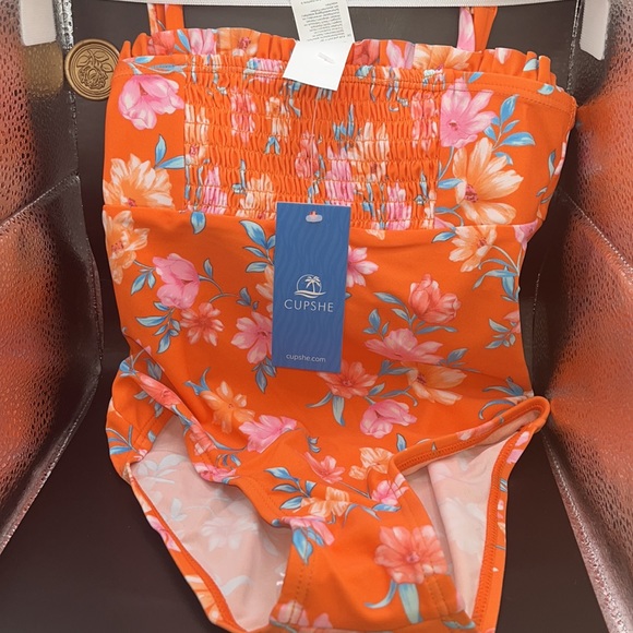 Girls Faded Night Blooming Smocked One Piece Swimsuit Size 5 - Picture 4 of 8